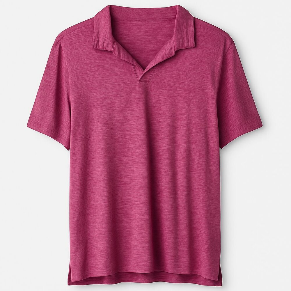 Men’s Heathered Magenta Performance Polo Shirt | Size XL